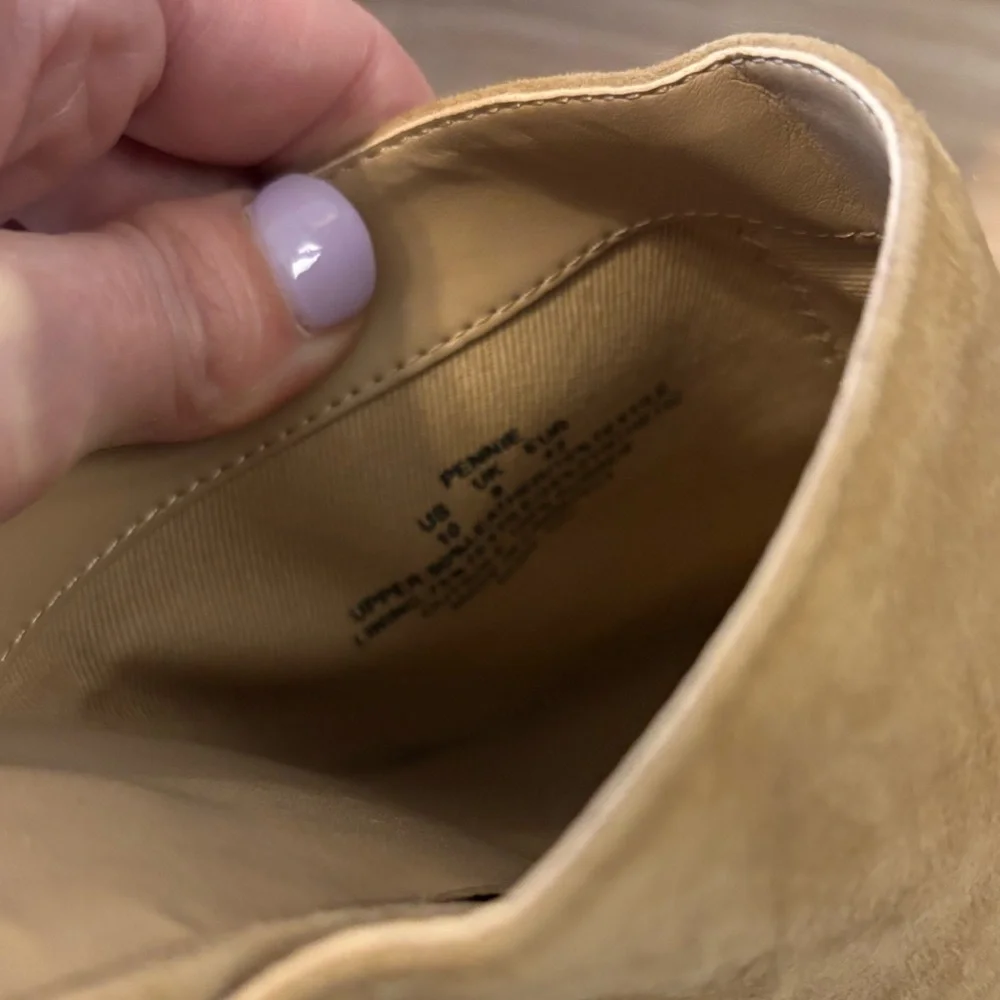 Lauren Ralph Lauren Womens Pennie Suede Slip-On Wedge Sandals in Camel Size 10